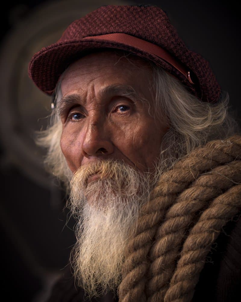 Old Man Deep Gaze by Fira Mikael — canvas wall art