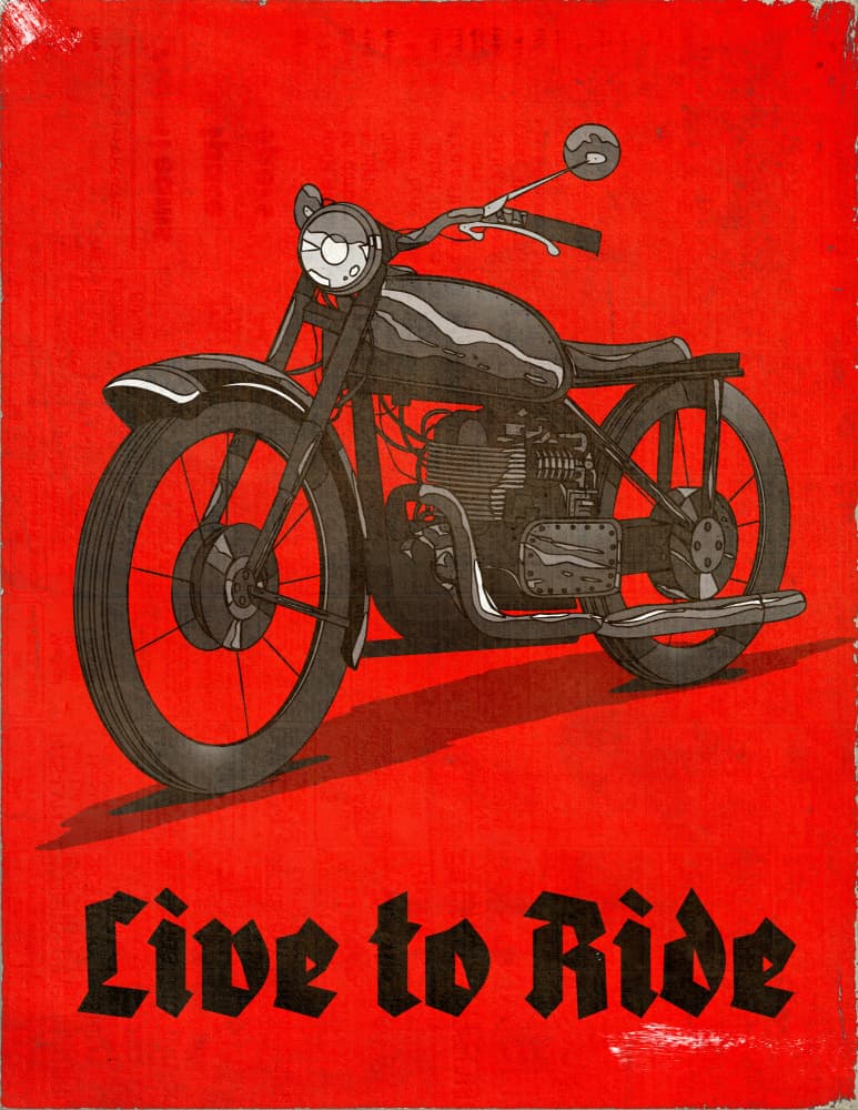 Live To Ride Motorcycle by Nicholas — canvas wall art