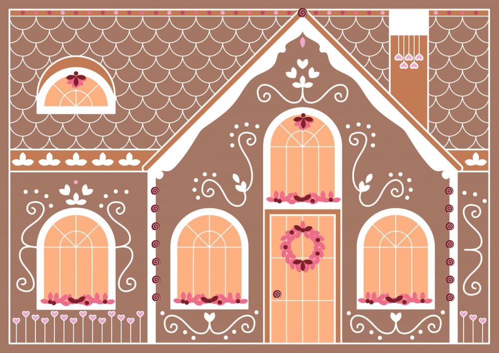 Festive Gingerbread House by Rosana Laiz Blursbyai — canvas wall art