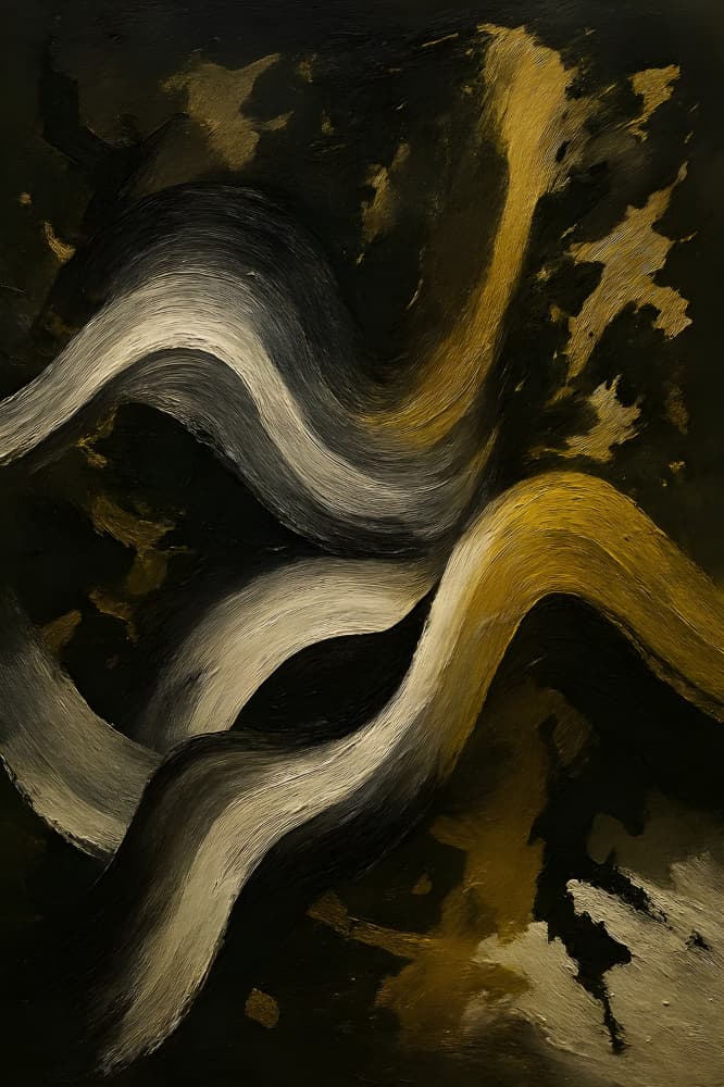 Golden Dynamic Flow by HUGO — canvas wall art