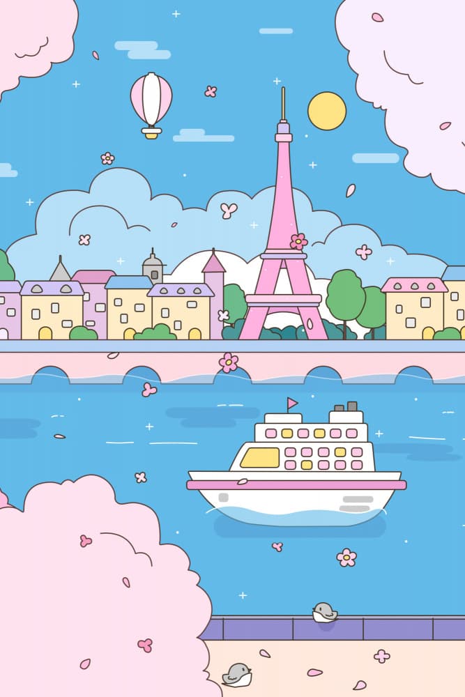 Paris Cherry Blossom Dreams by Xuan Thai — canvas wall art