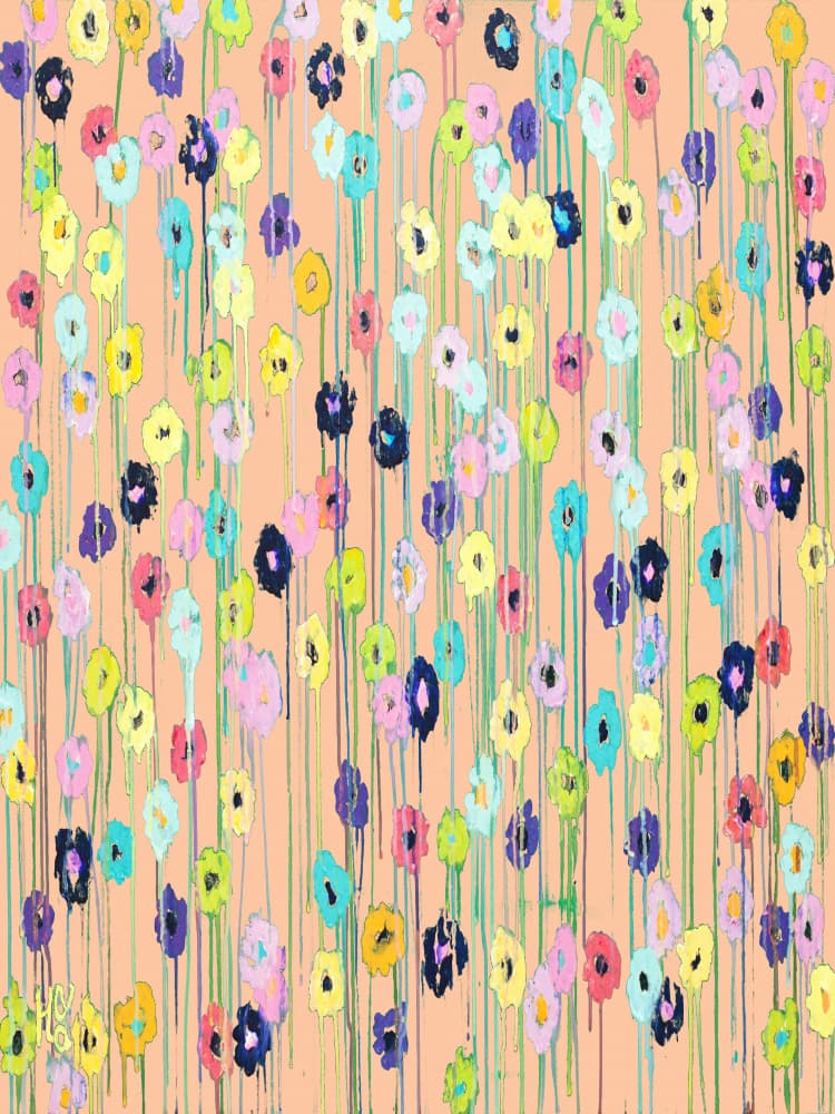 Happy Abstract Flowers by Helen Joynson — canvas wall art