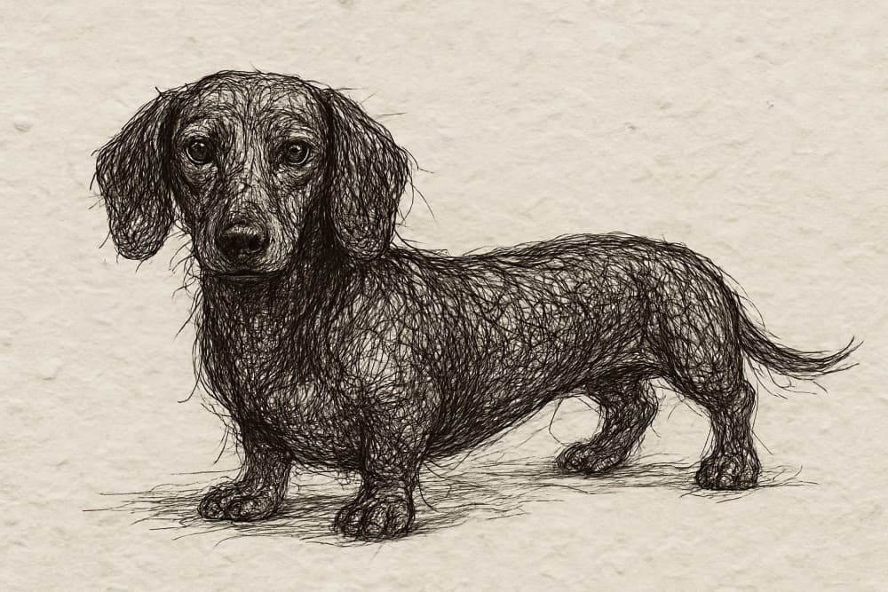 Attentive Dachshund Drawing by Natalie Bruns — canvas wall art