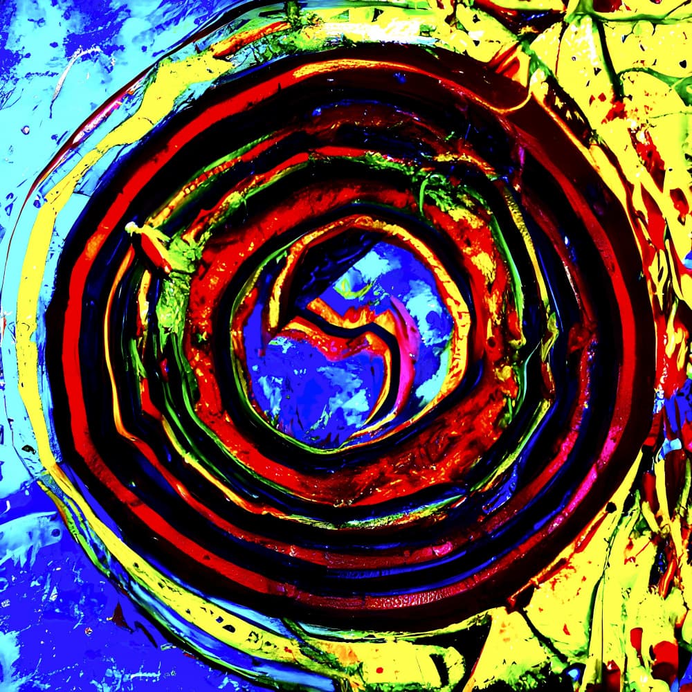 Vibrant Abstract Spiral by mnemonixART — canvas wall art