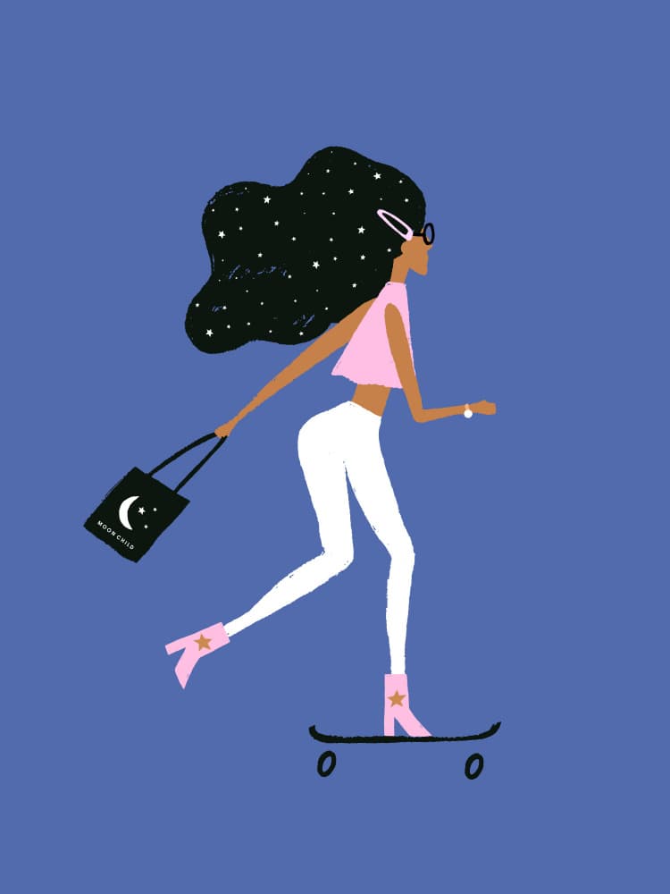 Cosmic Skater Girl by Aislinn Simmonds — canvas wall art
