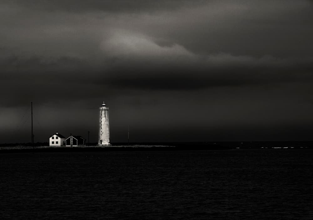 Moody Coastal Lighthouse by Julien Oncete — canvas wall art