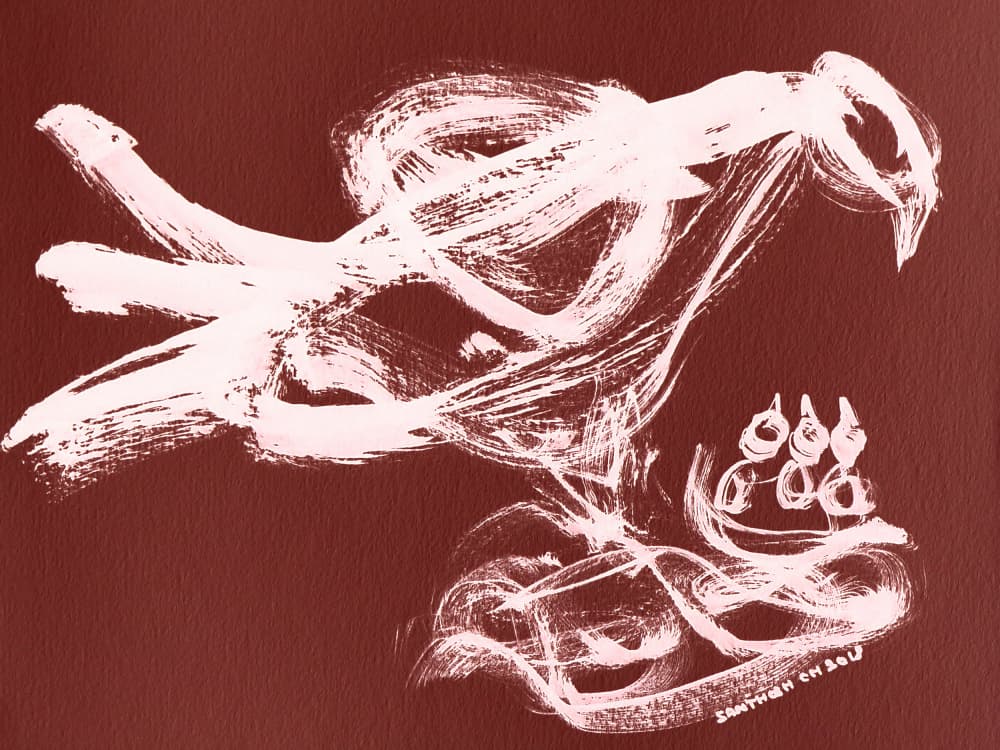 Dynamic White Bird by Santhosh ch — canvas wall art