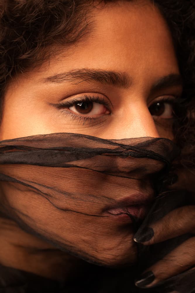 Mysterious Veiled Gaze by Mehdi Mokhtari — canvas wall art