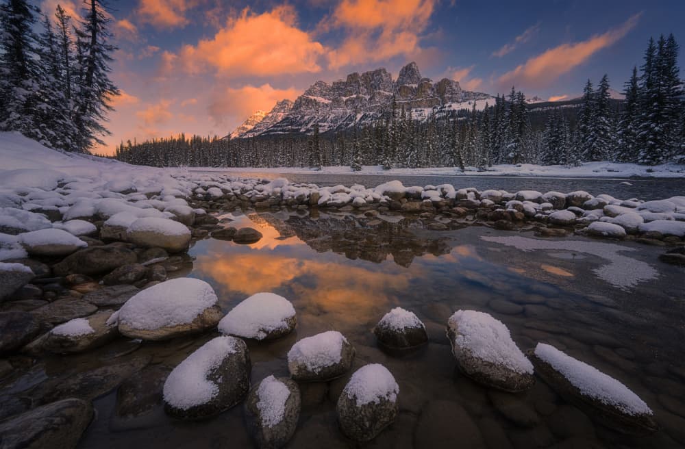 Snowy Mountain Reflection by Lydia Jacobs — canvas wall art