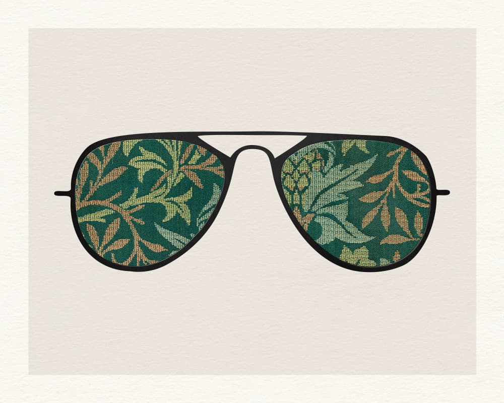Green Botanical Aviators by Wild Violets — canvas wall art
