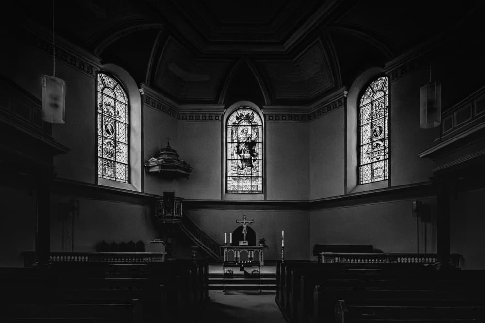 Sacred Stained Glass Sanctuary by Eiji Yamamoto — canvas wall art