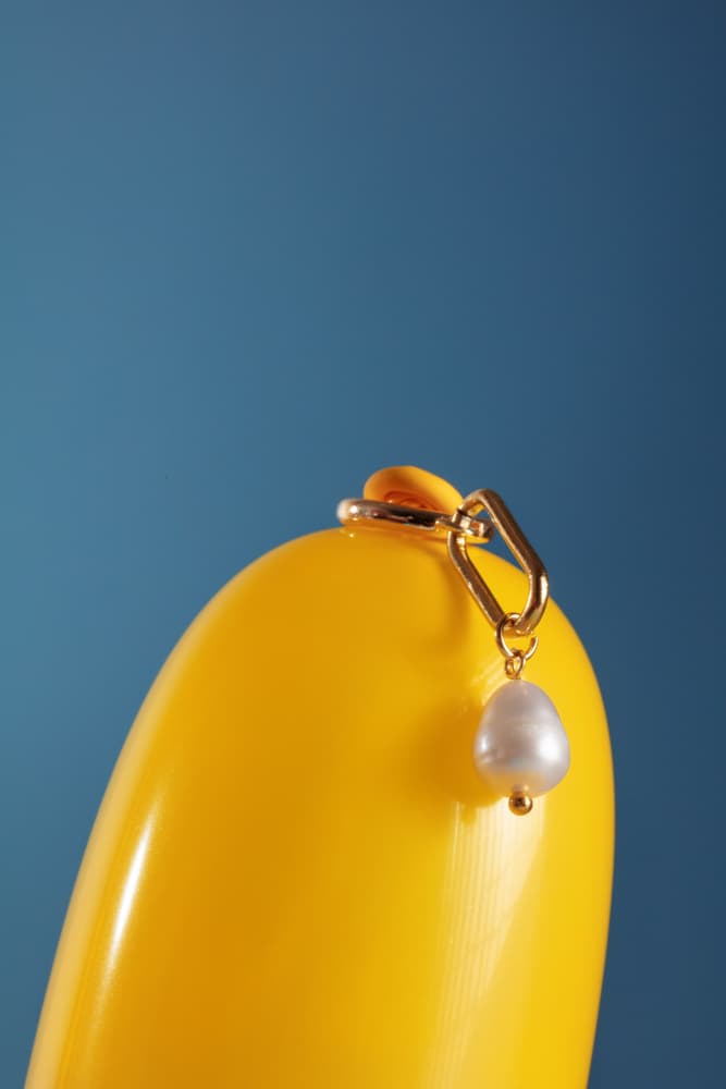 Pearl Drop Yellow Blue by Julia Ramiro — canvas wall art