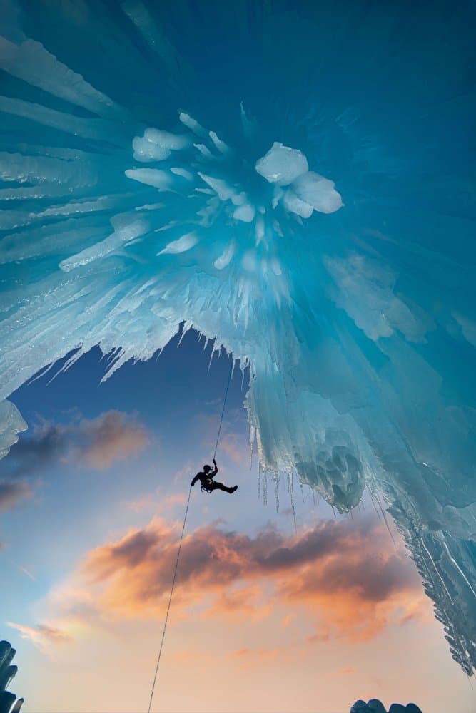 Sunset Ice Climb by Lior Yaakobi — canvas wall art