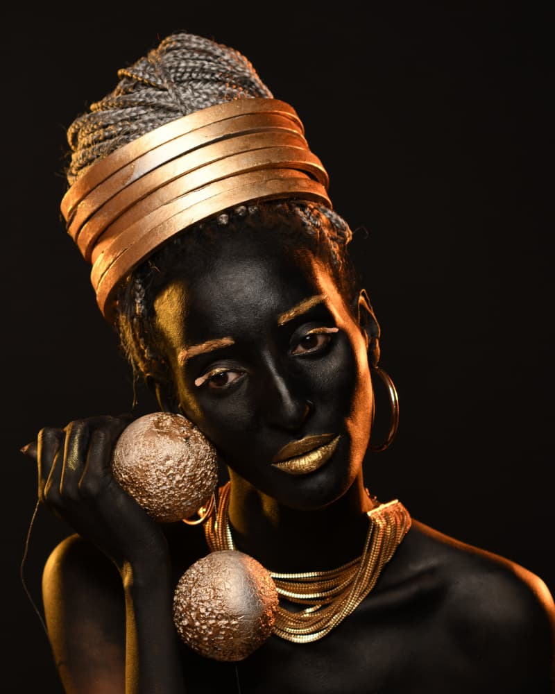 Golden African Beauty by Yoram GIL — canvas wall art