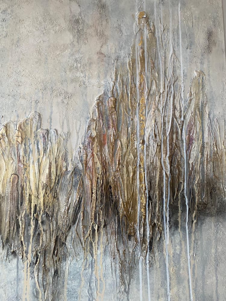 Textured Gold Mountains by Gabriela Aleksandra Szuba — canvas wall art