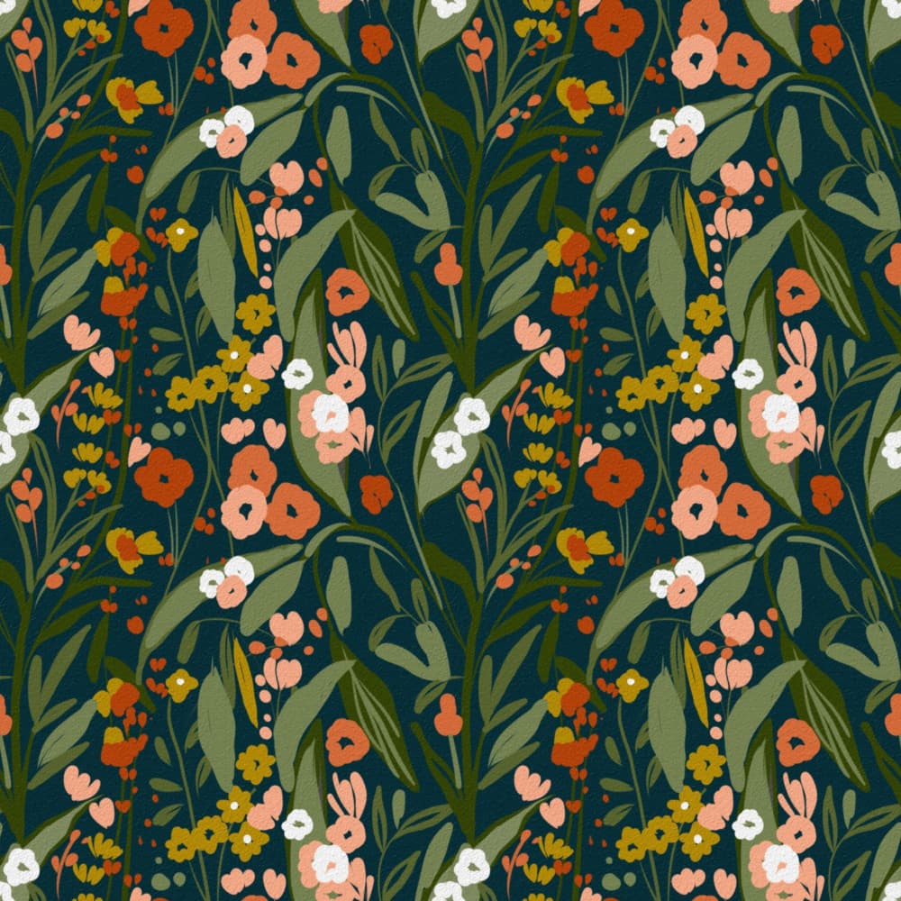 Dark Floral Wildflowers by Josie George — canvas wall art