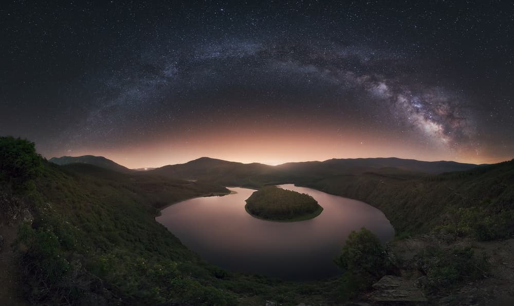 Milky Way Lake Night by Iván Ferrero — canvas wall art