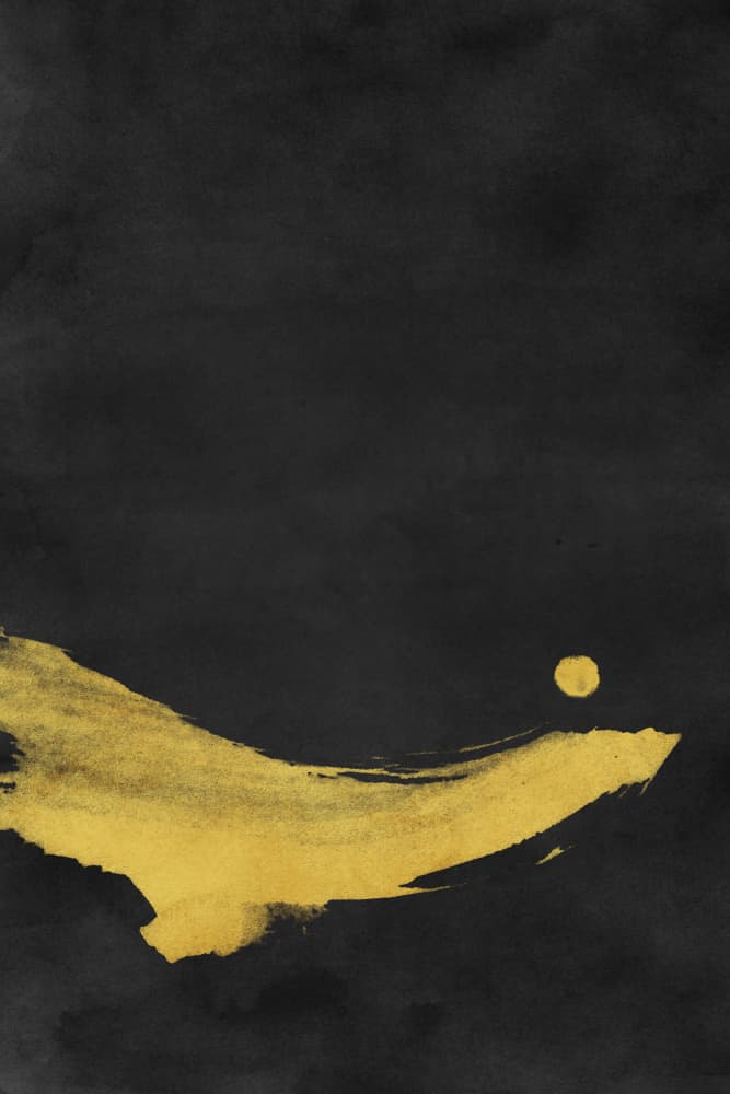 Golden Zen Brushstroke by amini54 — canvas wall art