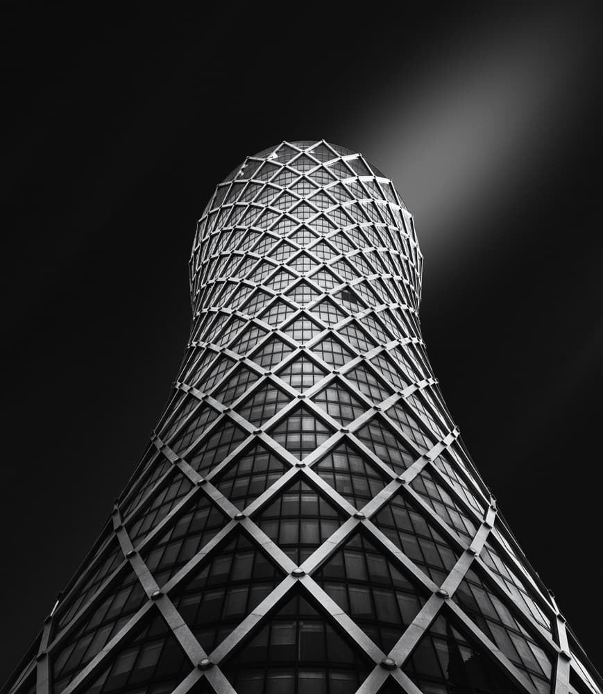 Curved Geometric Skyscraper by Antoni Figueras — canvas wall art