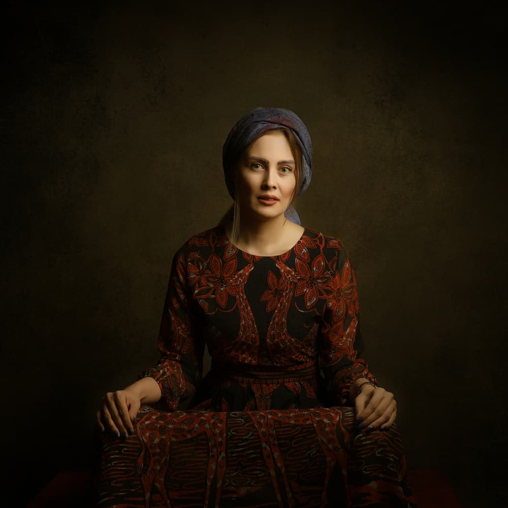 Pensive Woman Portrait by Moein Hasheminasab — canvas wall art