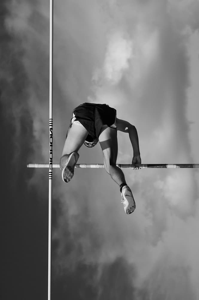 Pole Vault In Flight by Jure Kravanja — canvas wall art