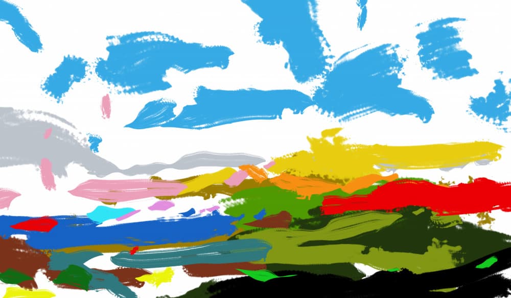 Vibrant Abstract Landscape by Cesare Bellassai Art — canvas wall art