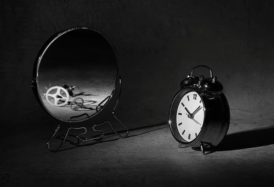 Vintage Clock Reflection by Victoria Glinka — canvas wall art