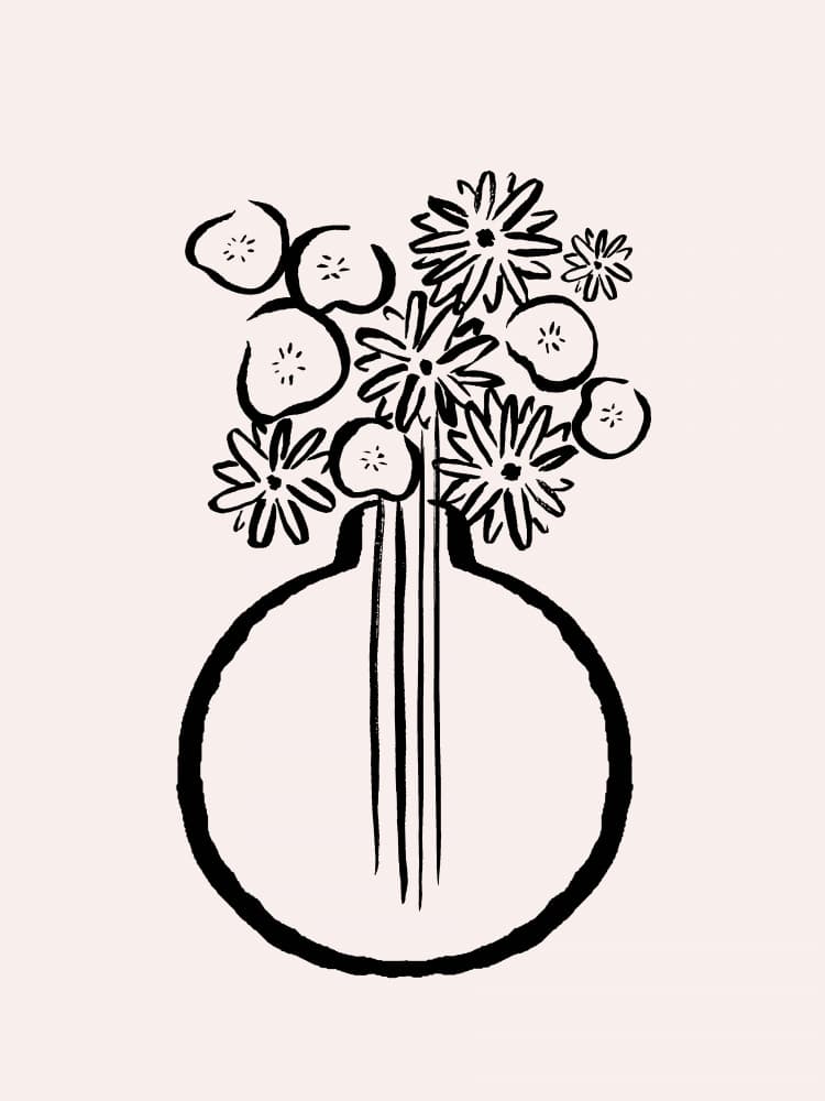 Modern Floral Still Life by Aislinn Simmonds — canvas wall art