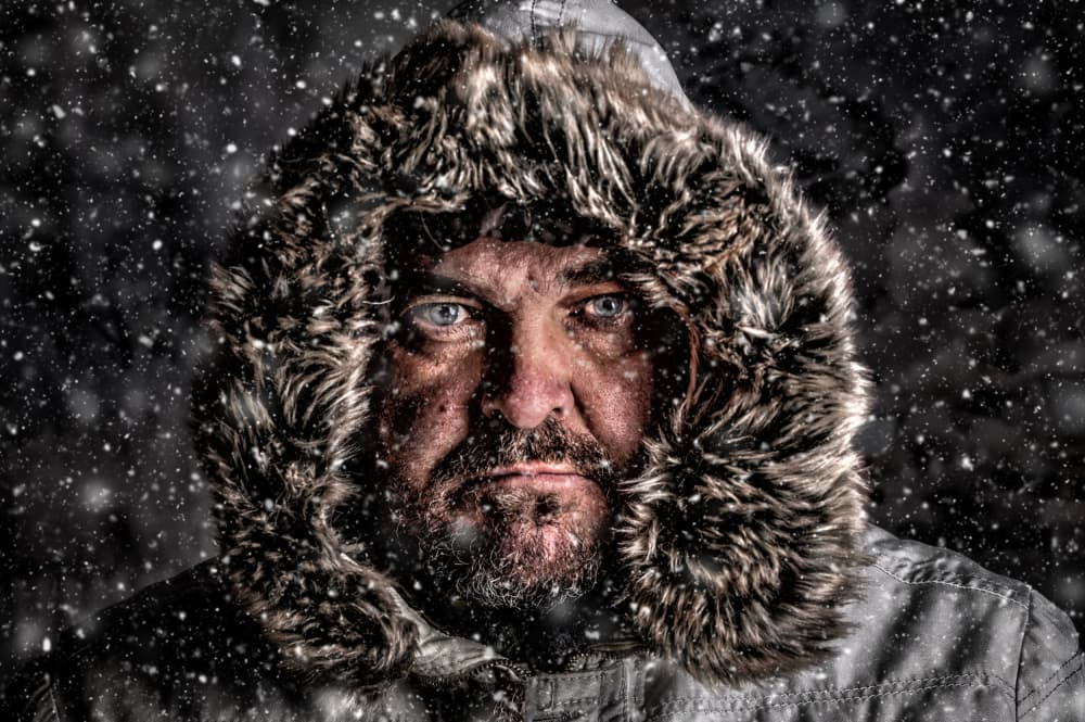 Man in Deep Winter by Joško Šimic — canvas wall art