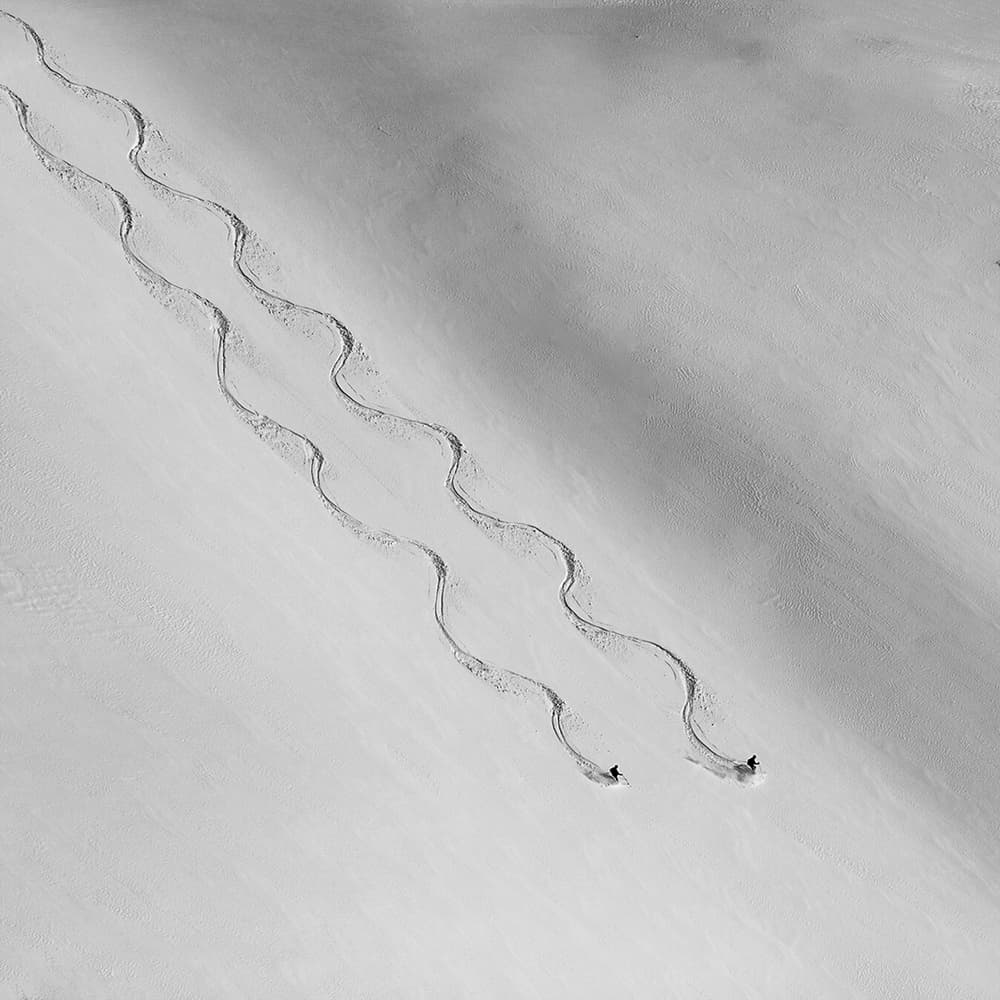 Wavy Ski Lines by Marcel Rebro — canvas wall art