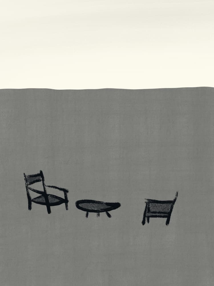 Minimalist Outdoor Seating by Little Dean — canvas wall art