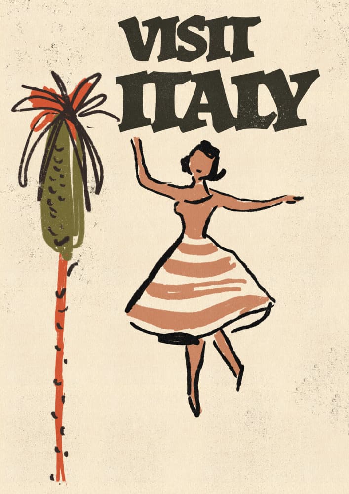 Visit Italy Vintage Travel by Nicholas — canvas wall art