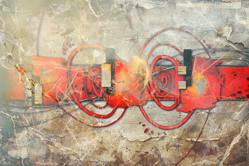 Red Industrial Abstraction by Rafal Kulik — canvas wall art