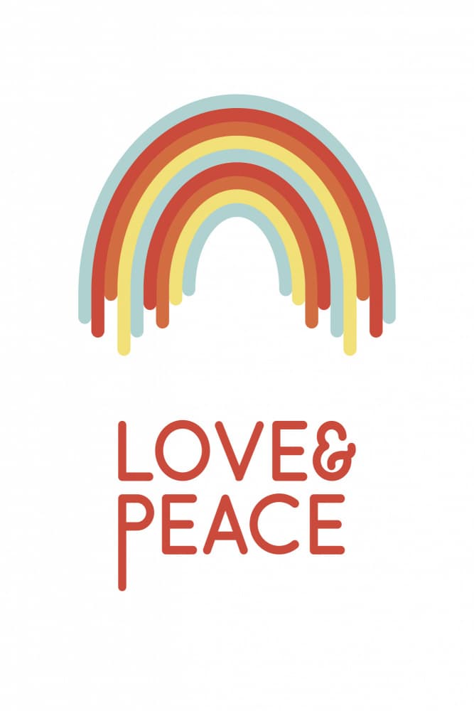 Love Peace Rainbow by Martina — canvas wall art