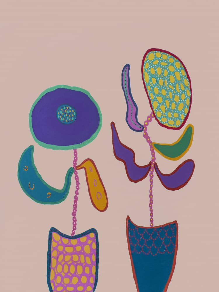 Vibrant Abstract Potted Plants by Helen Joynson — canvas wall art