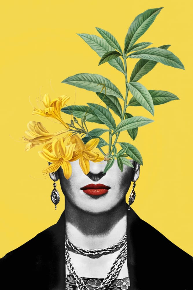 Vibrant Floral Portrait by Marja van den Hurk — canvas wall art