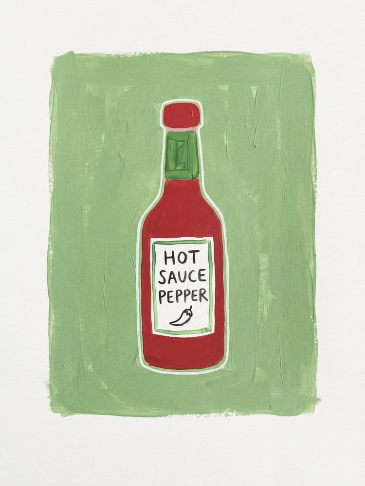 Hot Sauce Pepper Bottle by Andreas Magnusson — canvas wall art