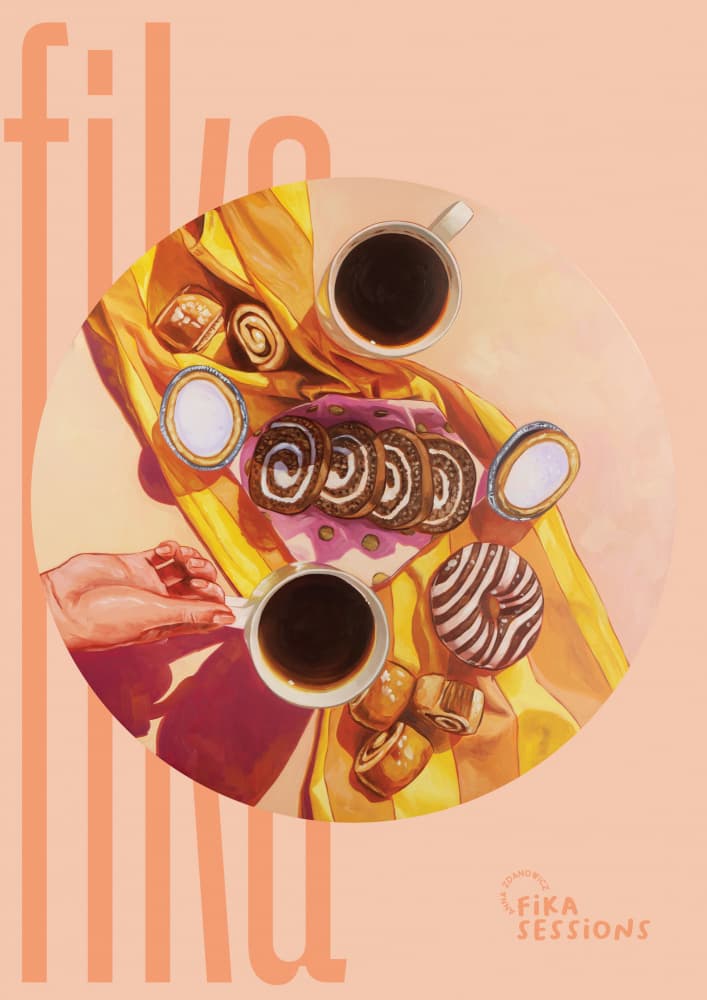 Fika Coffee Break by Anna Zdanowicz — canvas wall art