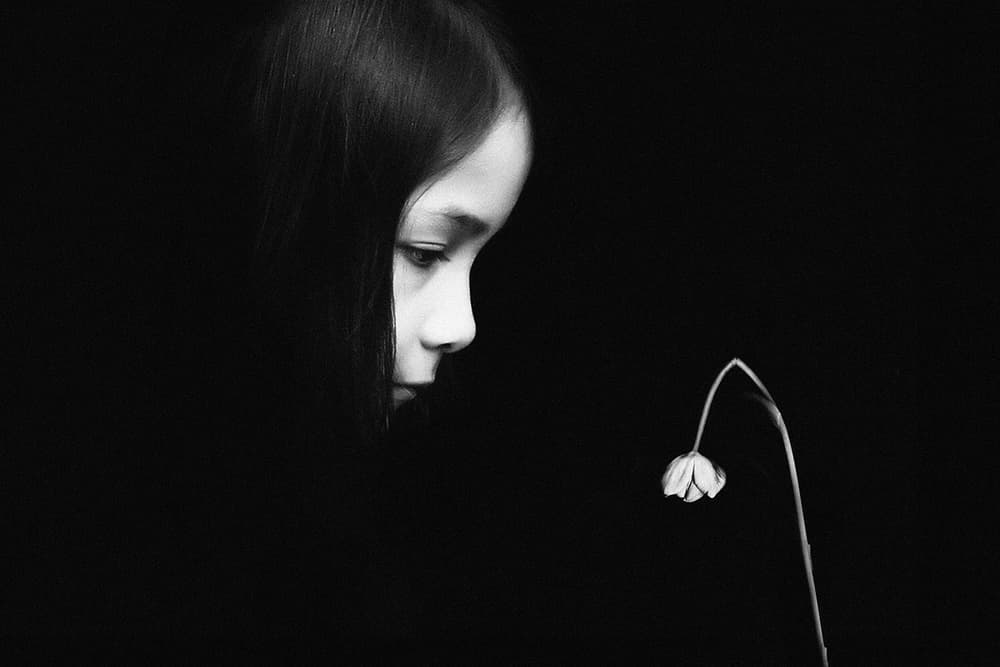 Girl And Wilting Flower by Teguh Yudhi Winarno — canvas wall art