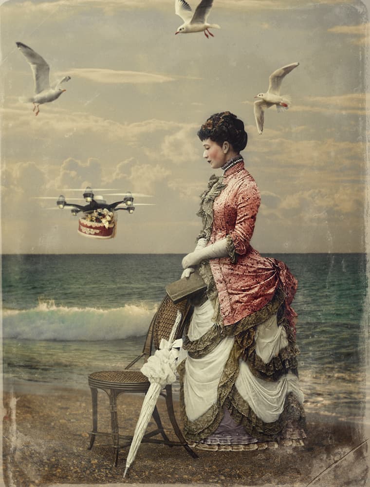 Victorian Drone Arrival by Svetlana Melik-Nubarova — canvas wall art