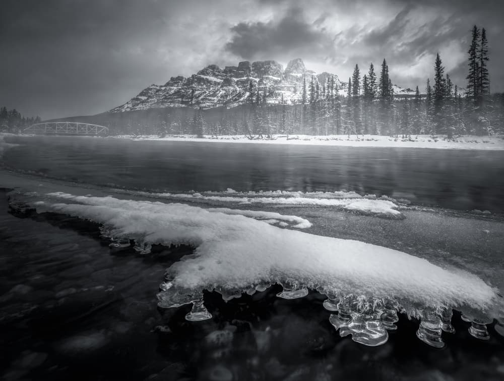 Winter River Majesty by Gu and Hongchao — canvas wall art