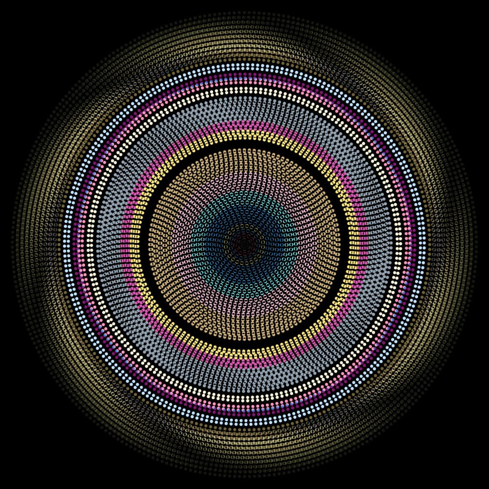 Vibrant Concentric Dot Pattern by Angelo Cerantola — canvas wall art