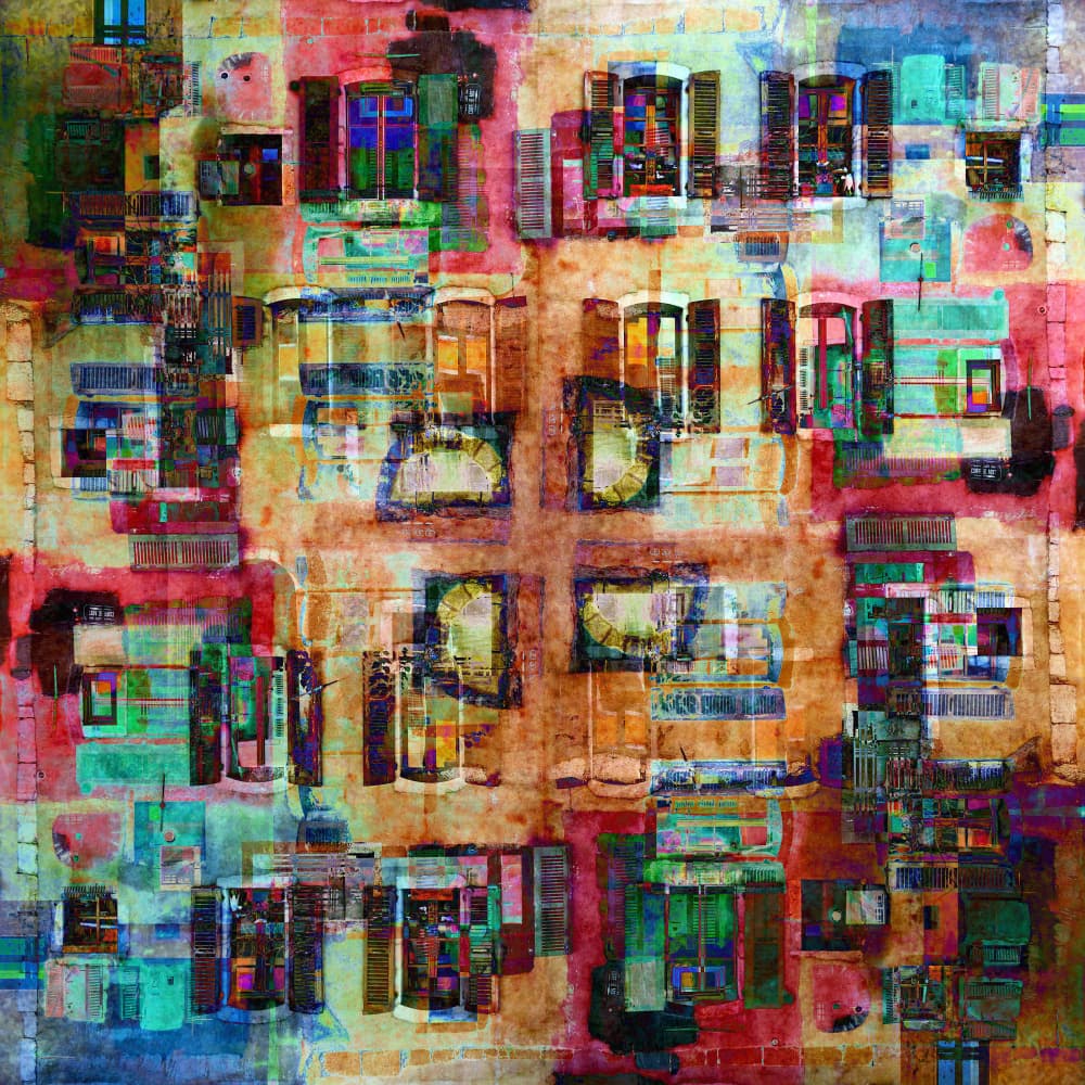 Colorful City Windows by Igor Shrayer — canvas wall art