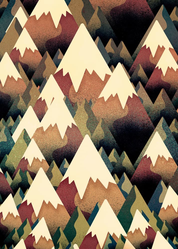 Layered Mountain Peaks by Stephen Wade — canvas wall art