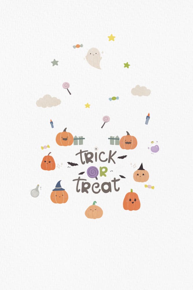 Cute Halloween Trick or Treat by Xuan Thai — canvas wall art