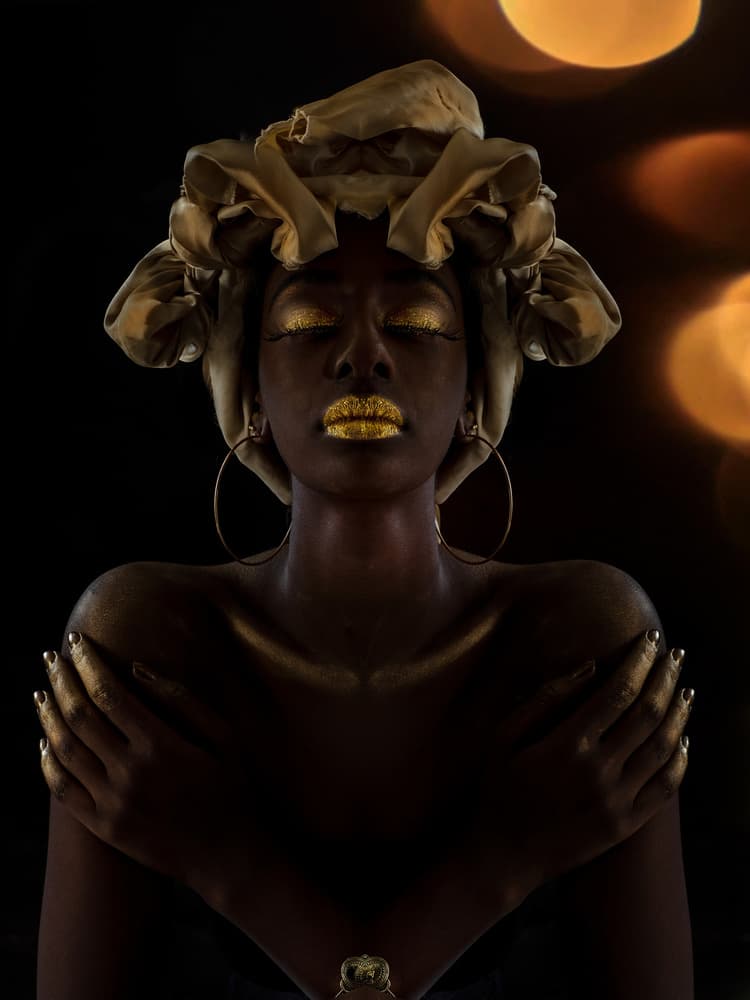 African Gold Goddess by Amnon Eichelberg — canvas wall art