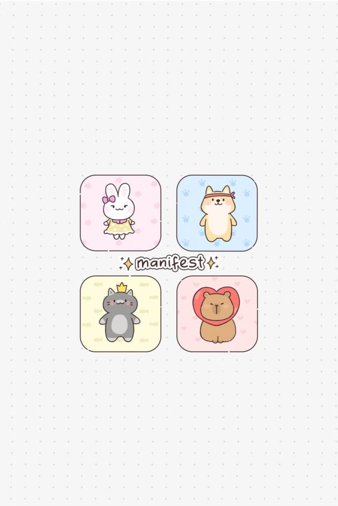 Cute Animals Manifest by Xuan Thai — canvas wall art