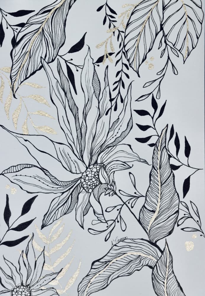 Black Gold Botanicals by Amy Tieman — canvas wall art