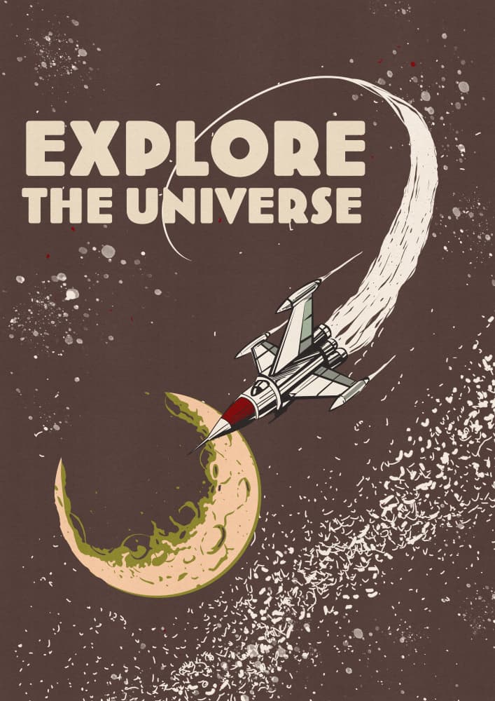 Retro Space Exploration by Nicholas — canvas wall art