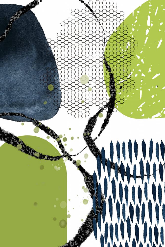 Dynamic Blue Green Abstract by Sally Ann Moss — canvas wall art